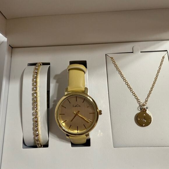 L & Co Timepieces Accessories Black and Silver Tan and Gold Watch Sets main image 5